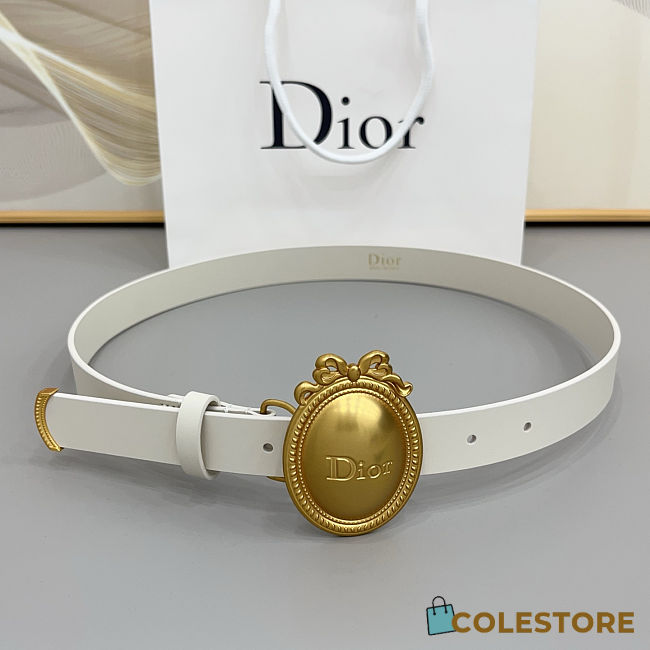 Colestore Dior Médaillon Belt Craie Smooth Calfskin, 25 MM - 1