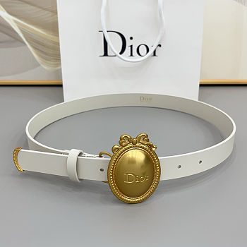 Colestore Dior Médaillon Belt Craie Smooth Calfskin, 25 MM