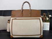 Colestore Hermes HAC 50 Bag in Gold Swift Leather & Canvas with Silver Hardware 50x40x25cm - 2
