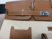 Colestore Hermes HAC 50 Bag in Gold Swift Leather & Canvas with Silver Hardware 50x40x25cm - 4