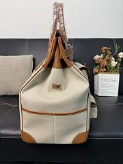 Colestore Hermes HAC 50 Bag in Gold Swift Leather & Canvas with Silver Hardware 50x40x25cm - 5