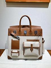 Colestore Hermes Cargo HAC Birkin 40 Gold Box and Toile Palladium Hardware 40x38x25cm - 4