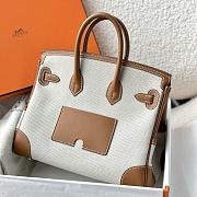Colestore Hermes Birkin 25 Cargo Ecru-Beige Toile H and Gold Swift Palladium Hardware - 6