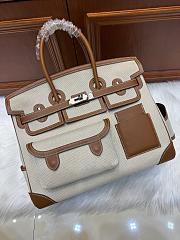 Colestore Hermes Birkin 35 Cargo Ecru-Beige Toile H and Gold Swift Palladium Hardware - 1