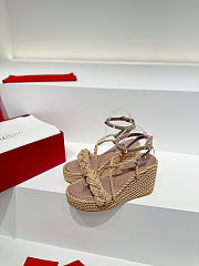 Colestore Valentino Garavani Rockstud Cord Platform Sandals - 1
