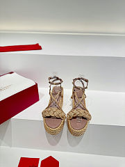 Colestore Valentino Garavani Rockstud Cord Platform Sandals - 5