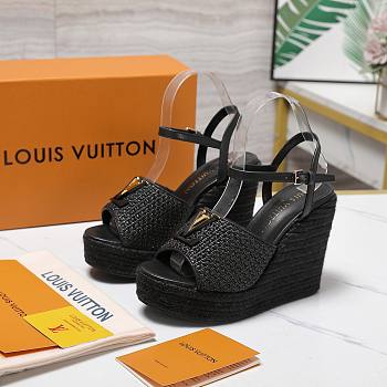 Colestore Louis Vuitton LV Mare Wedge Sandal Black
