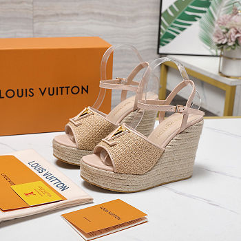 Colestore Louis Vuitton LV Mare Wedge Sandal Nude