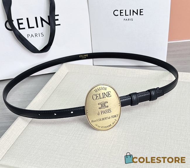 Colestore Celine Maison Celine Belt 13mm In Taurillon Leather Black - 1