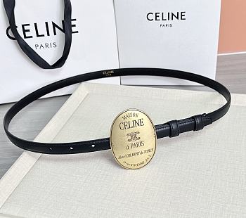 Colestore Celine Maison Celine Belt 13mm In Taurillon Leather Black
