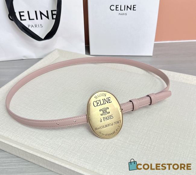 Colestore Celine Maison Celine Belt 13mm In Taurillon Leather Light Pink - 1