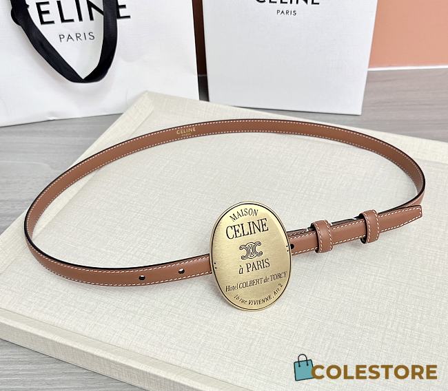 Colestore Celine Maison Celine Belt 13mm In Taurillon Leather Brown - 1