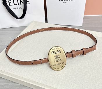 Colestore Celine Maison Celine Belt 13mm In Taurillon Leather Brown