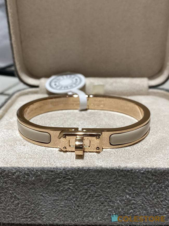 Colestore Hermes Mini Clic Kelly Bracelet Yellow Gold Marron Glacé - 1