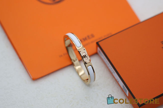 Colestore Hermes Mini Clic Kelly Bracelet Yellow Gold Crème - 1