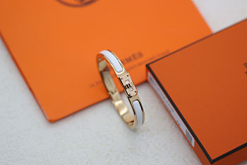 Colestore Hermes Mini Clic Kelly Bracelet Yellow Gold Crème