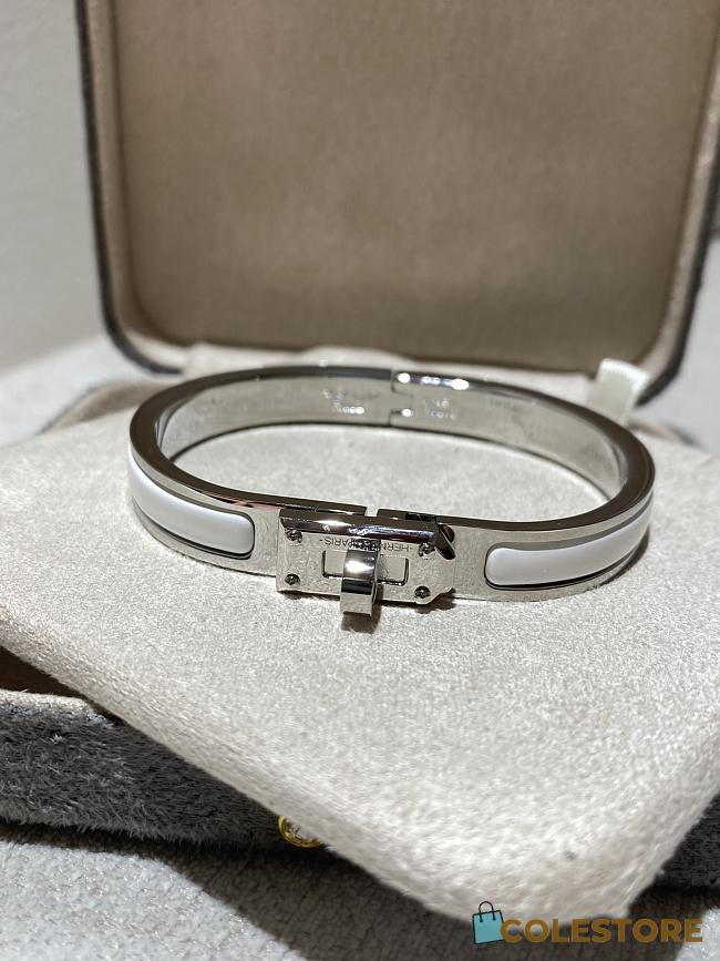 Colestore Hermes Mini Clic Kelly Bracelet Silver Crème - 1