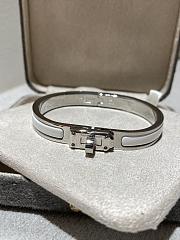 Colestore Hermes Mini Clic Kelly Bracelet Silver Crème - 1