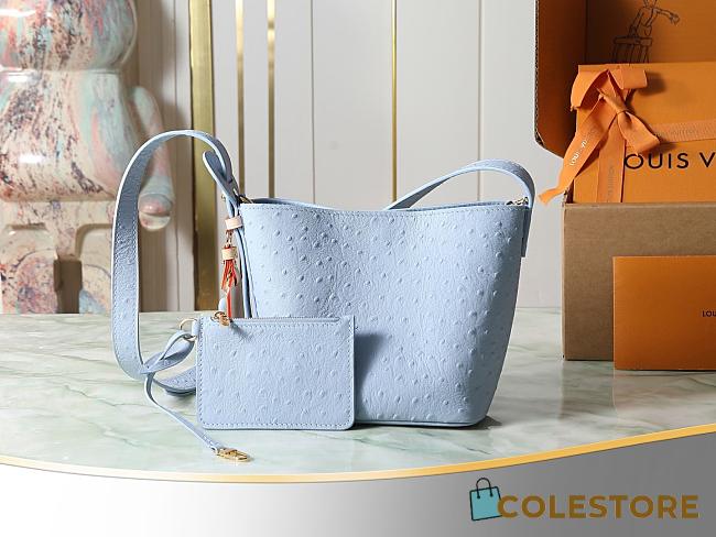 Colestore Louis Vuitton All In BB in Ostrich Leather Blue 16x18x12cm - 1