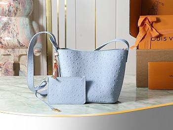 Colestore Louis Vuitton All In BB in Ostrich Leather Blue 16x18x12cm