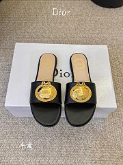 	 Colestore Dior Médaillon Slide Black Calfskin  - 1