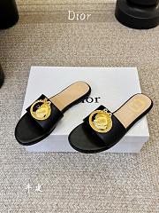 	 Colestore Dior Médaillon Slide Black Calfskin  - 6