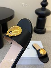 	 Colestore Dior Médaillon Slide Black Calfskin  - 5