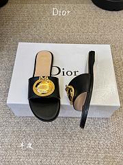 	 Colestore Dior Médaillon Slide Black Calfskin  - 4