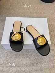 	 Colestore Dior Médaillon Slide Black Calfskin  - 3