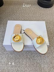 	 Colestore Dior Médaillon Slide White Calfskin  - 6