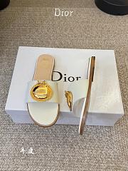 	 Colestore Dior Médaillon Slide White Calfskin  - 5