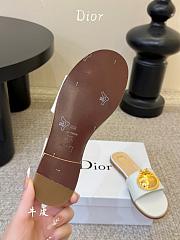 	 Colestore Dior Médaillon Slide White Calfskin  - 4