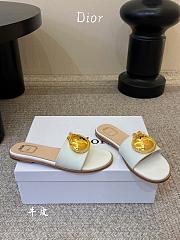 	 Colestore Dior Médaillon Slide White Calfskin  - 3