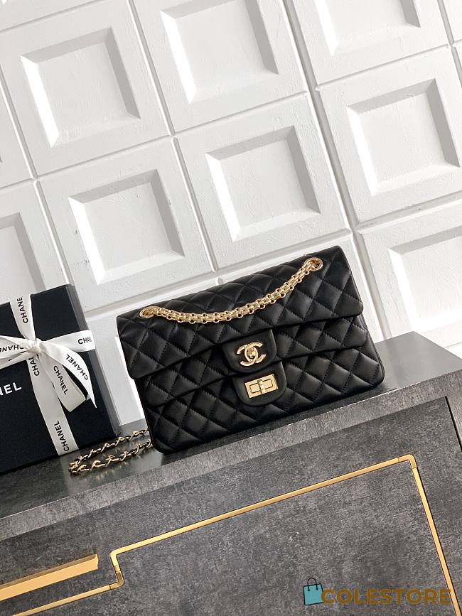 Colestore Chanel 2.55 Handbag Lambskin & Gold-Tone Metal  Black 25.5x15.5x6.5cm - 1
