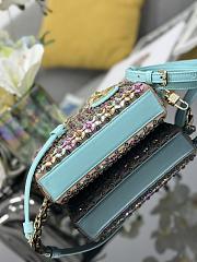 Colestore Dior Lady D-Joy Micro Bag Satin Embroidered with Silver-Finish Cabochons and Multicolor Sequins 16x9x5cm - 4