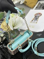 Colestore Dior Lady D-Joy Micro Bag Satin Embroidered with Silver-Finish Cabochons and Multicolor Sequins 16x9x5cm - 2