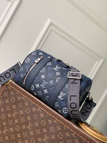 Colestore  Louis Vuitton City Keepall Monogram Shadow Navy Blue 27.5 x 16.5 x 15 cm