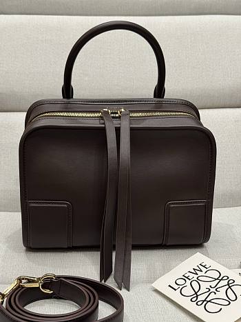 Colestore  Loewe Small Amazona 180 bag in soft calfskin Dark Chestnut 24.5 x 18.5 x 10 cm
