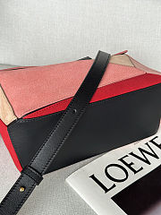 Colestore Loewe Puzzle 10 FW15 Runway re-edition in calfskin suede Pecan/Parrot Pink 24x16x10cm - 6