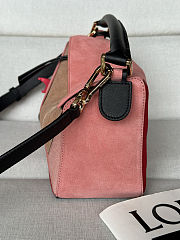 Colestore Loewe Puzzle 10 FW15 Runway re-edition in calfskin suede Pecan/Parrot Pink 24x16x10cm - 5
