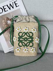 Colestore Loewe X Paula's Ibiza Green Anagram Beaded Bucket Bag - 1