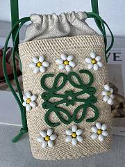 Colestore Loewe X Paula's Ibiza Green Anagram Beaded Bucket Bag - 5