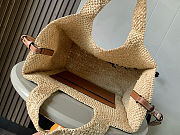 Colestore  Loewe Medium LOEWE Font tote in raffia Beige 30x15x25.5cm - 5