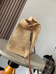 Colestore  Loewe Medium LOEWE Font tote in raffia Beige 30x15x25.5cm - 4