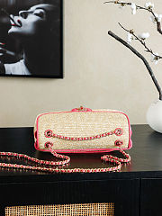 Colestore Chanel Flap Bag Braided Straw, Lambskin & Gold-Tone Metal  Beige & Coral 25cm - 6