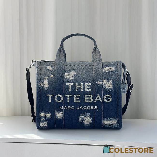 Colestore MARC JACOBS The Denim Medium Rip And Repair tote bag Indigo Blue 33x14x26cm - 1