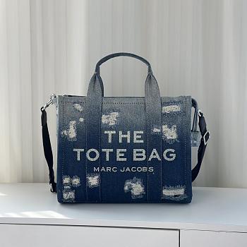 Colestore MARC JACOBS The Denim Medium Rip And Repair tote bag Indigo Blue 33x14x26cm