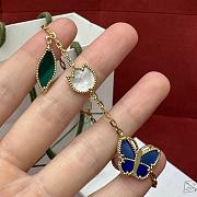 Colestore Van Cleef & Arpels Lucky Spring Butterfly bracelet, 5 motifs Yellow gold, Agate, Lapis Lazuli, Mother-of-pearl size 18.5cm - 5