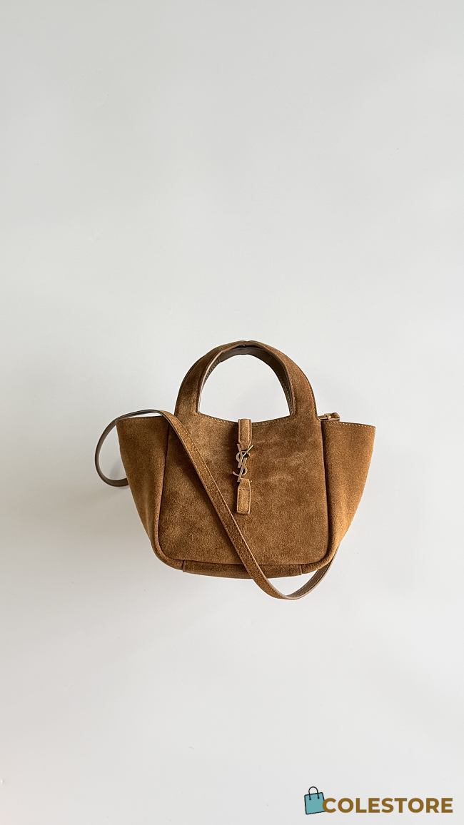 Colestore YSL Saint Laurent LE 5 À 7 BABY BEA in suede in Brown 18x16x13cm (28cm) - 1