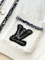 Colestore  Louis Vuitton Tweed Trim Cardigan White  - 3